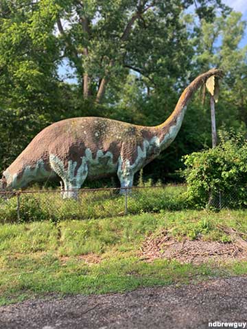 Last remnants of dinosaur park attraction.