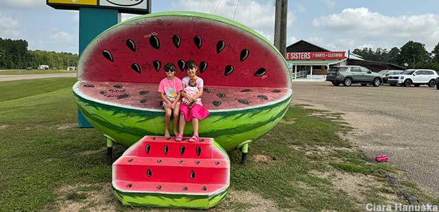 Watermelon photo op.