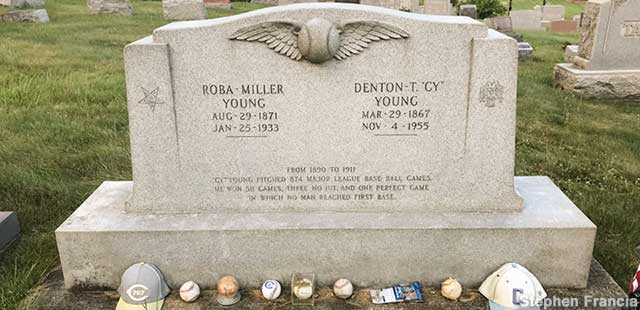 Cy Young's Winged Baseball Grave.