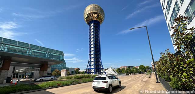 The Sunsphere was built on one of the lowest spots in Knoxville, so it had to rise high to be seen.