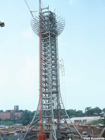 The Sunsphere under construction in 1982.