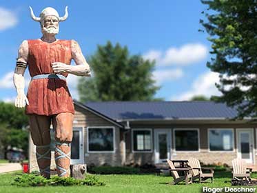 Viking Statue with No Feet.